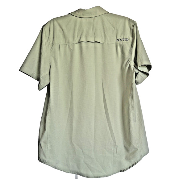 Avid Men's Fishing Shirt Short Sleeve Vented Button Up Sage‎ Green Size Large L - Picture 9 of 13